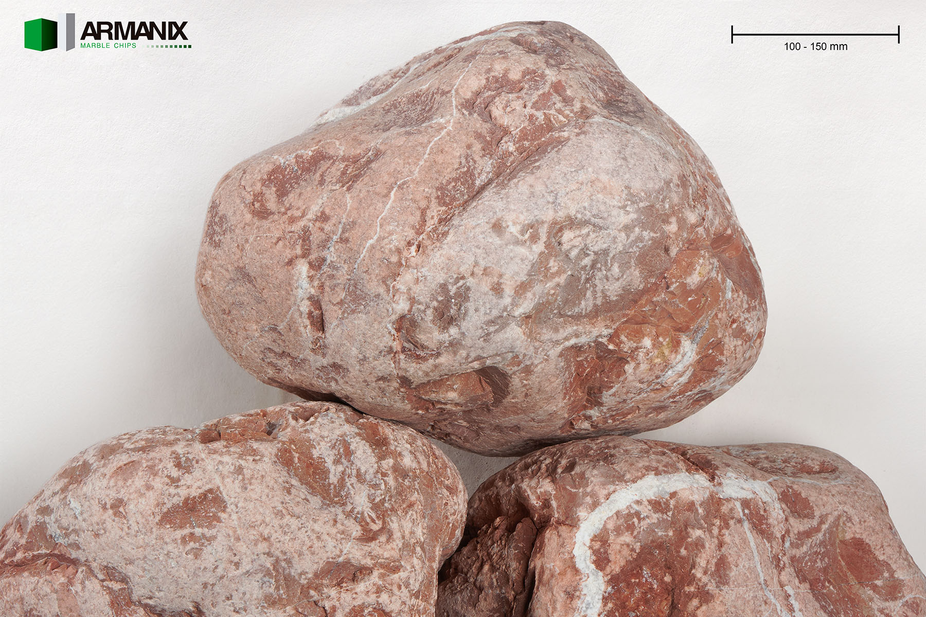 Red Alicante 100-150 mm Rounded Polished