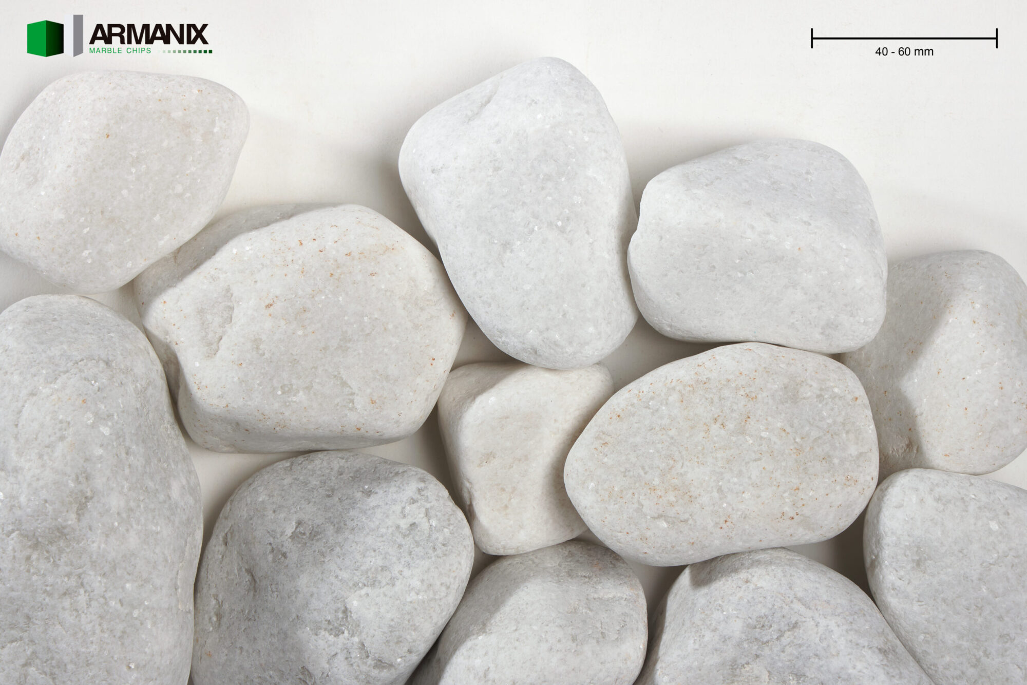 Special White 40-60 mm Rounded Polished