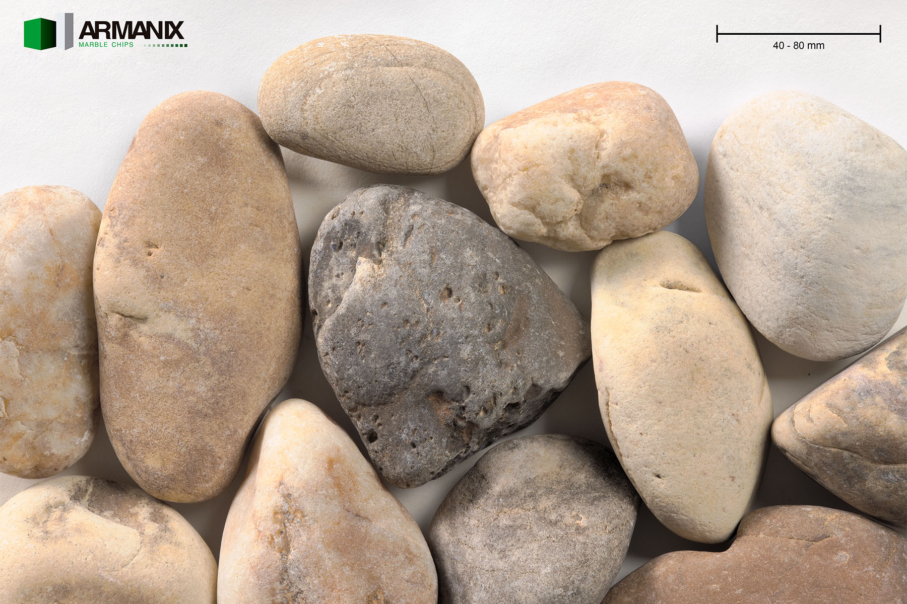 Brown Caramel 40-80 mm Rounded Polished