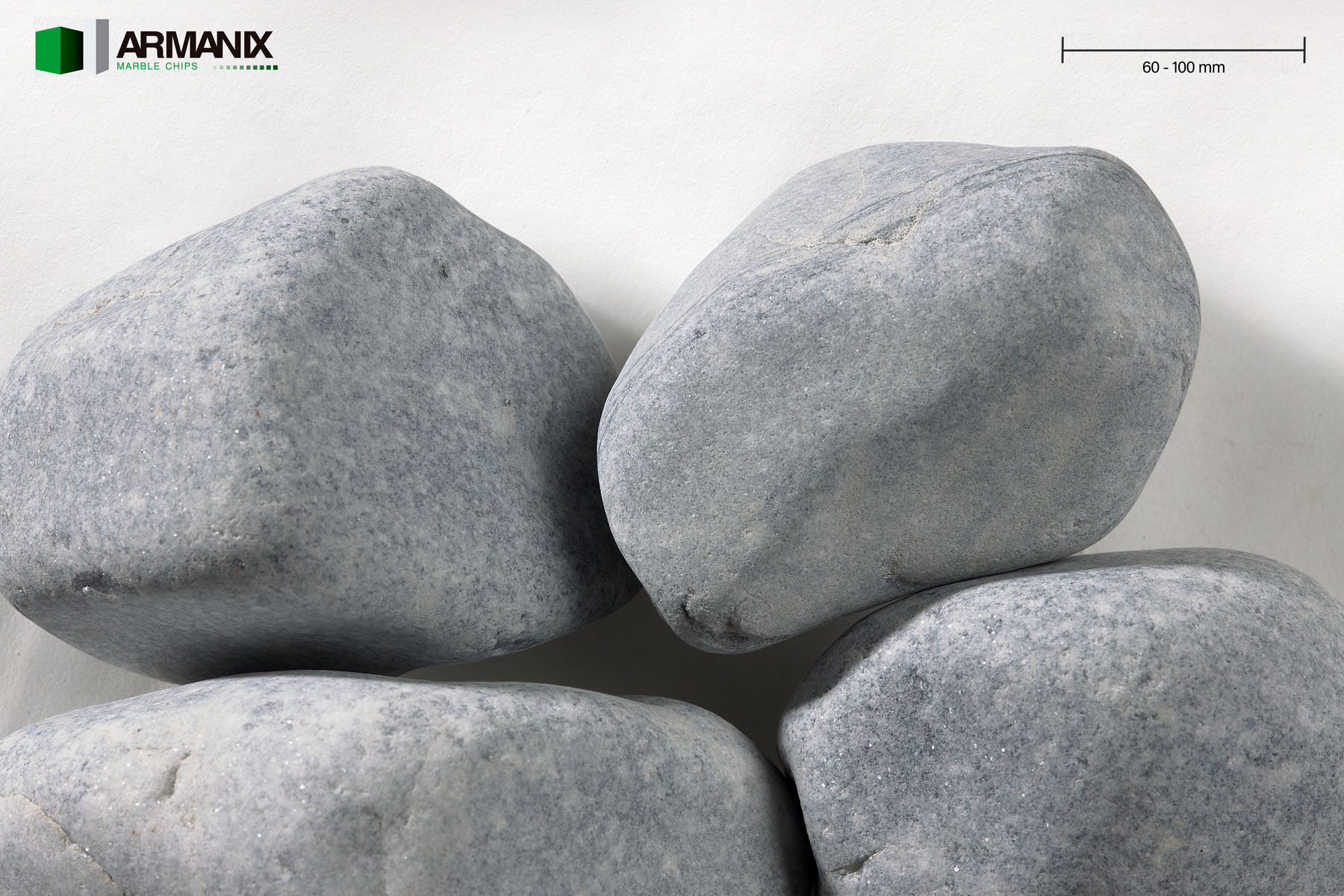 Grey Nevado 60-100 mm Rounded Polished