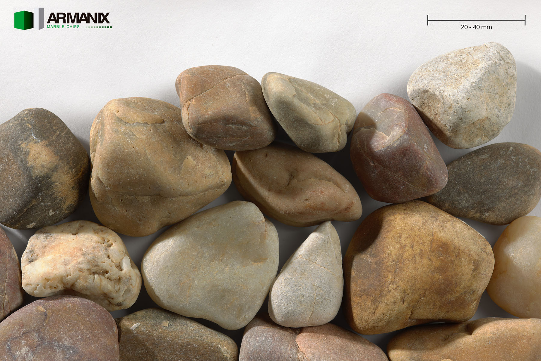 Mixed Colors River Gravel 20-40 mm