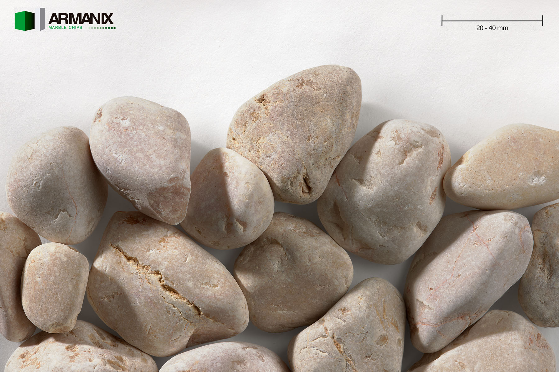 Pink Valencia 20-40 mm Rounded Polished